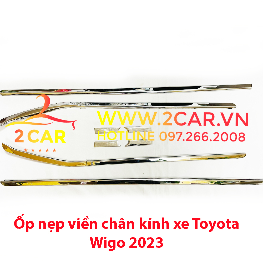 Nẹp viền chân kính xe Wigo 2018- 2020- 2021- 2022- 2023- 2024 Hàng inox cao cấp