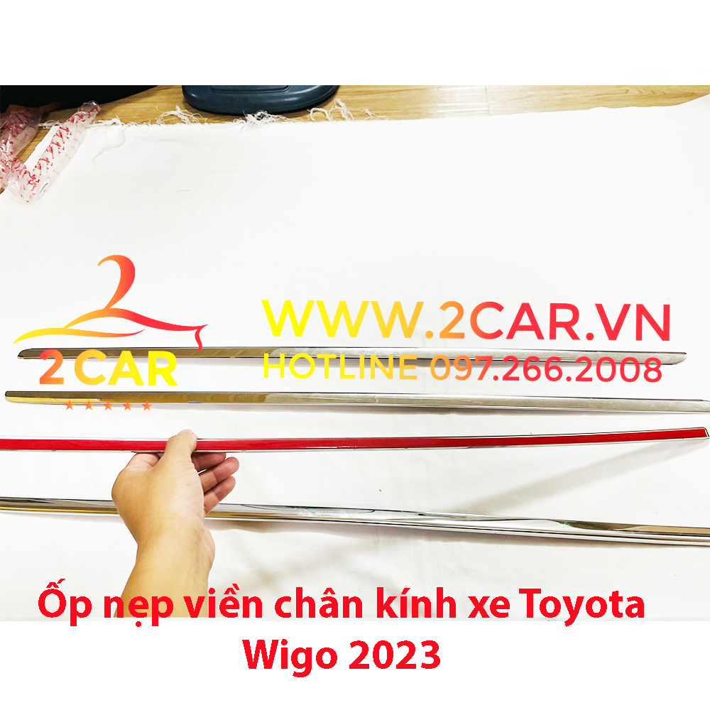 Nẹp viền chân kính xe Wigo 2018- 2020- 2021- 2022- 2023- 2024 Hàng inox cao cấp