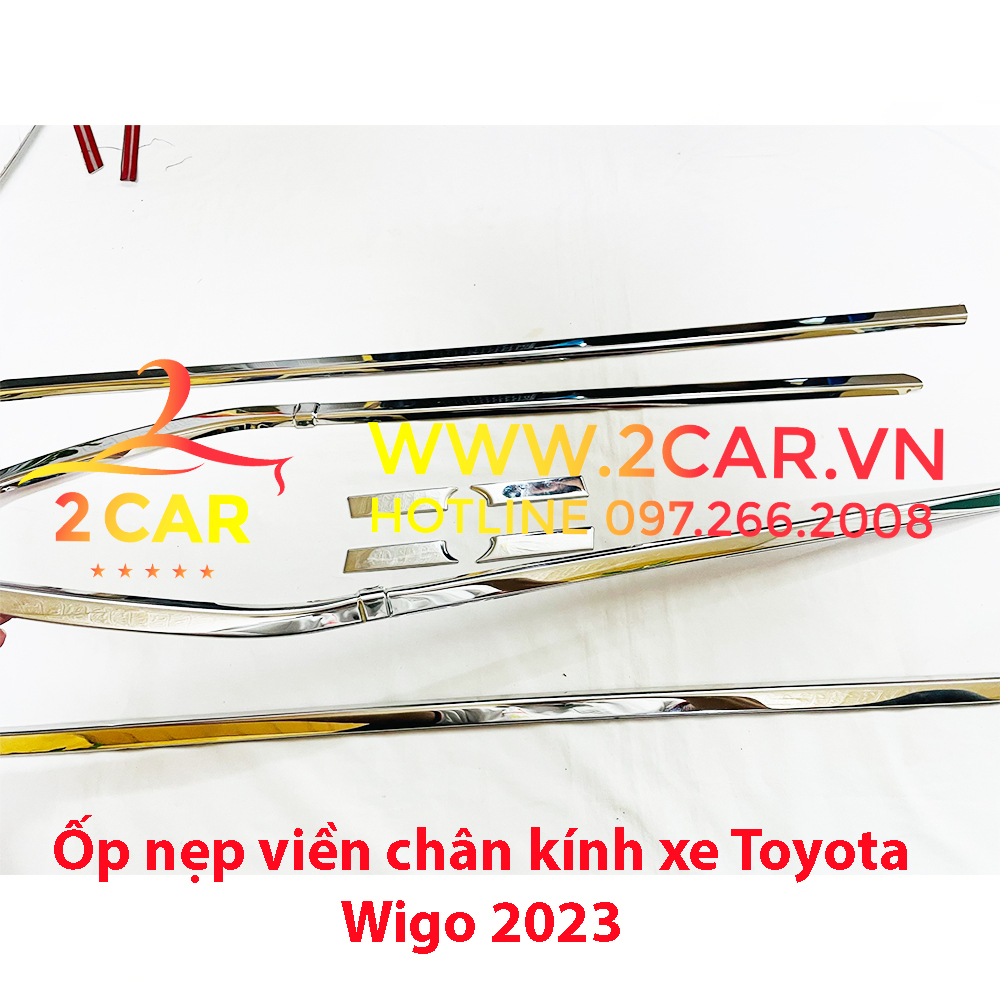 Nẹp viền chân kính xe Wigo 2018- 2020- 2021- 2022- 2023- 2024 Hàng inox cao cấp