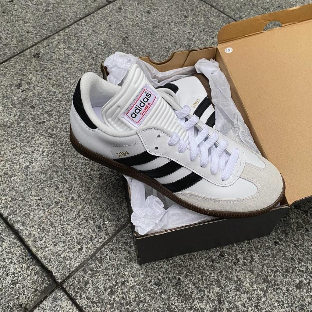 Giày Sneaker adidas Samba Classic White Black Gum  Đế Nâu Gum / Đen | PiuPiu Authentic