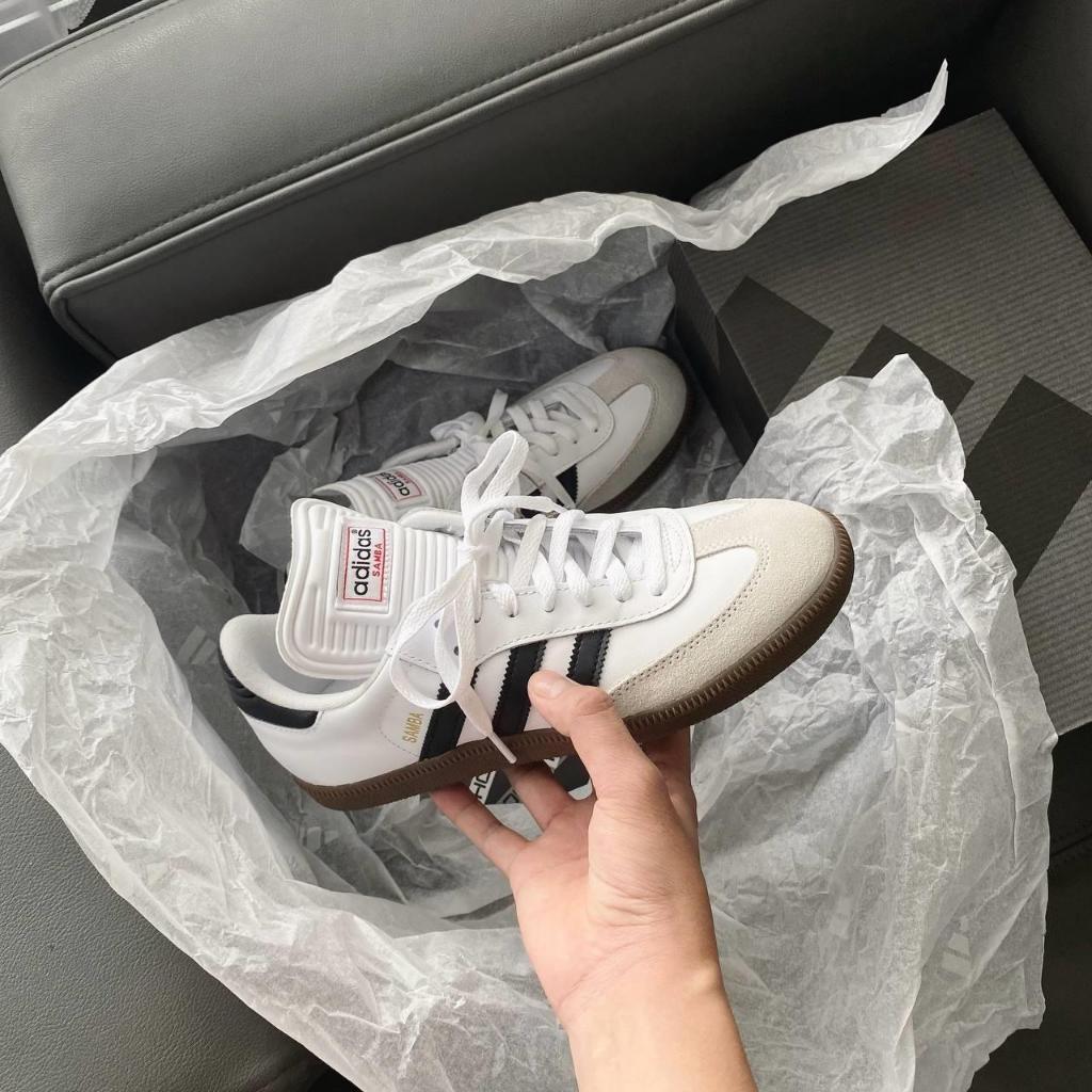 Giày Sneaker adidas Samba Classic White Black Gum  Đế Nâu Gum / Đen | PiuPiu Authentic
