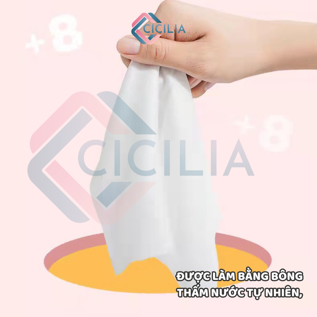 Bịch 64 Khăn Ướt Mini CICILIA Bỏ Túi Không Mùi An Toàn CI-010