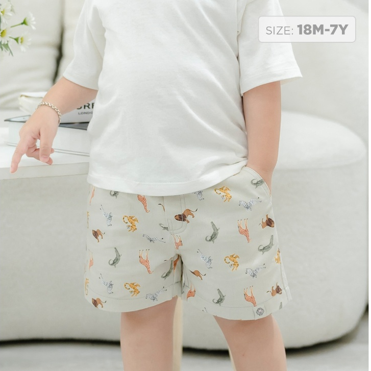 Quần short bé trai, quần short kaki cho bé trai kiểu dáng basic từ 1-7 tuổi Baa Baby - B-BT-QU04N-08