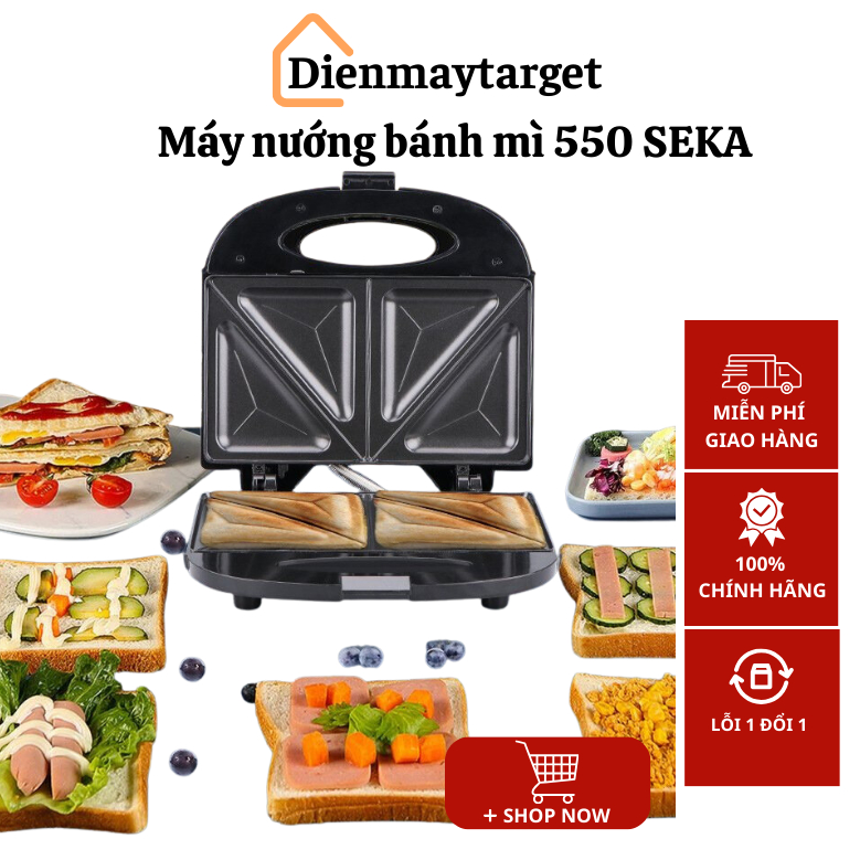 Máy nướng bánh mì, máy kẹp bánh mì sandwich SK550 hàng bảo hành 12 tháng