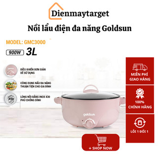 Nồi lẩu điện đa năng Goldsun GMC3000 GMC3001 dung tích 4.5l, lòng nồi Inox chống dính, bảo hành 12 tháng