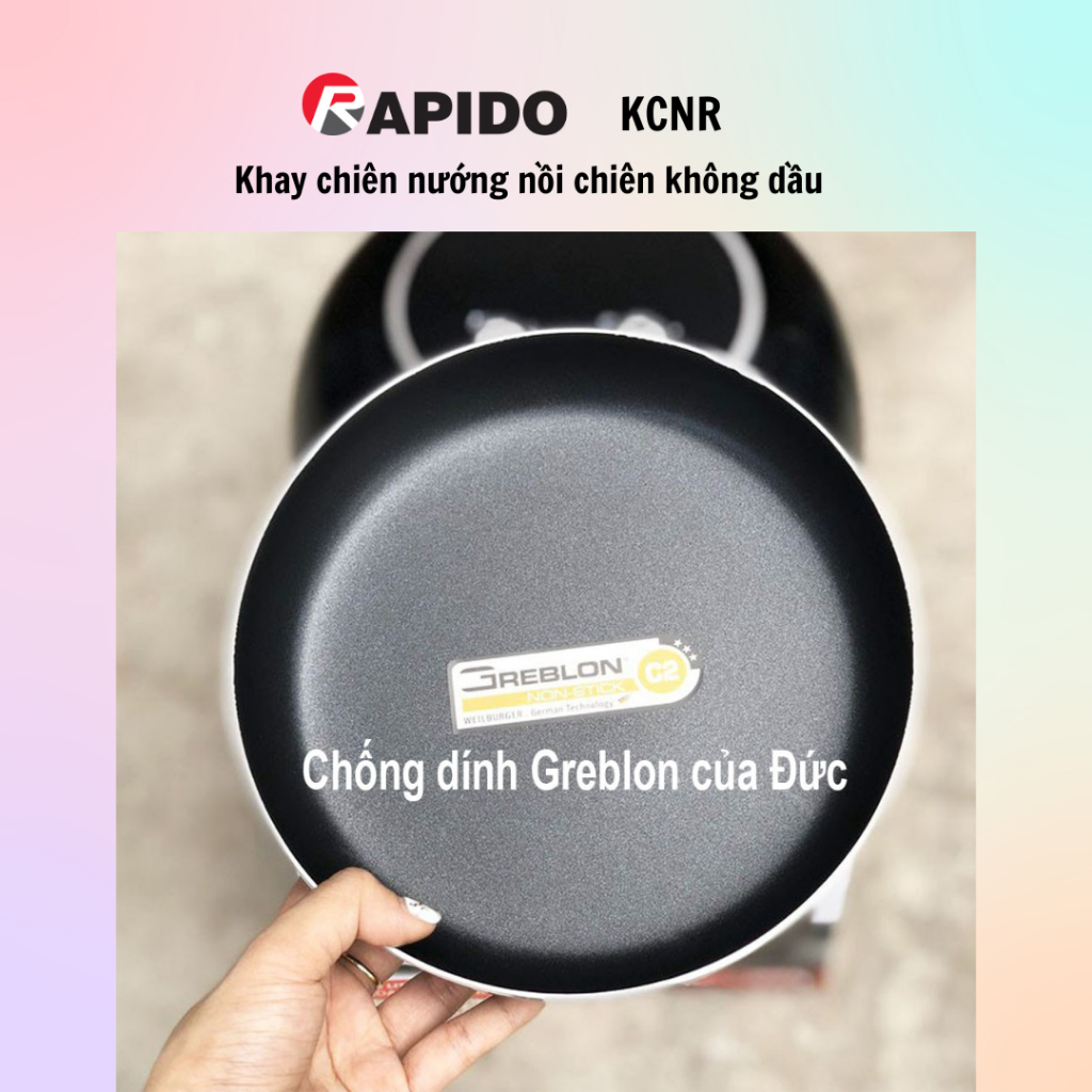 Khay lót chiên nướng Rapido men ceramic chống dính Rapido - 100% chính hãng