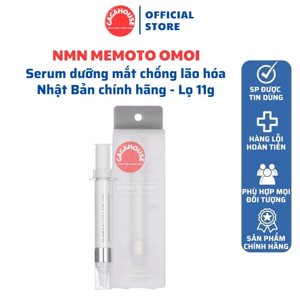 Serum dưỡng mắt chống lão hóa NMN Memoto Omoi Nhật Bản, kem mắt NMN chính hãng