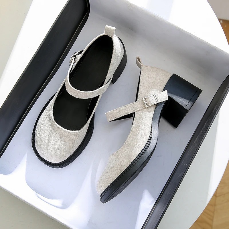 Giày LOLITA Nữ chất Da lộn FAROSA - K93 giày ulzzang mary quai cài đế cao cá tính năng động mới hot