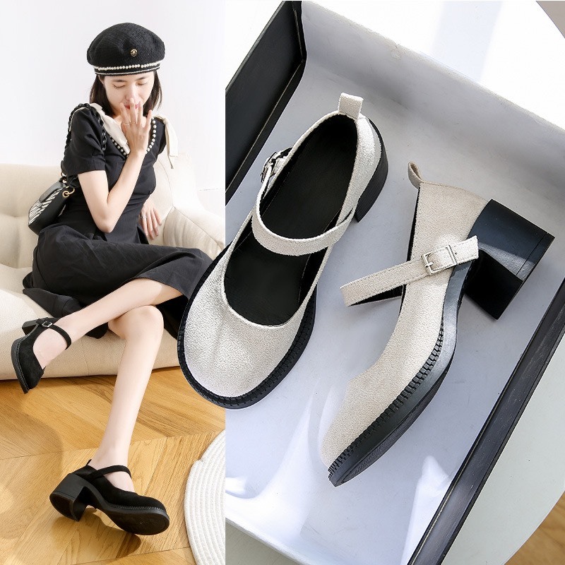 Giày LOLITA Nữ chất Da lộn FAROSA - K93 giày ulzzang mary quai cài đế cao cá tính năng động mới hot