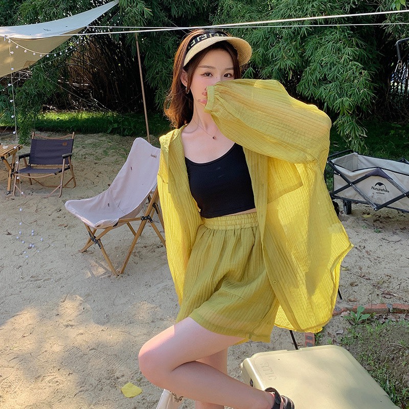 Sét sơ mi đũi nhăn 2 túi hộp có mũ cực xinh  dành cho các nàng 🎉🎉🎉🎉