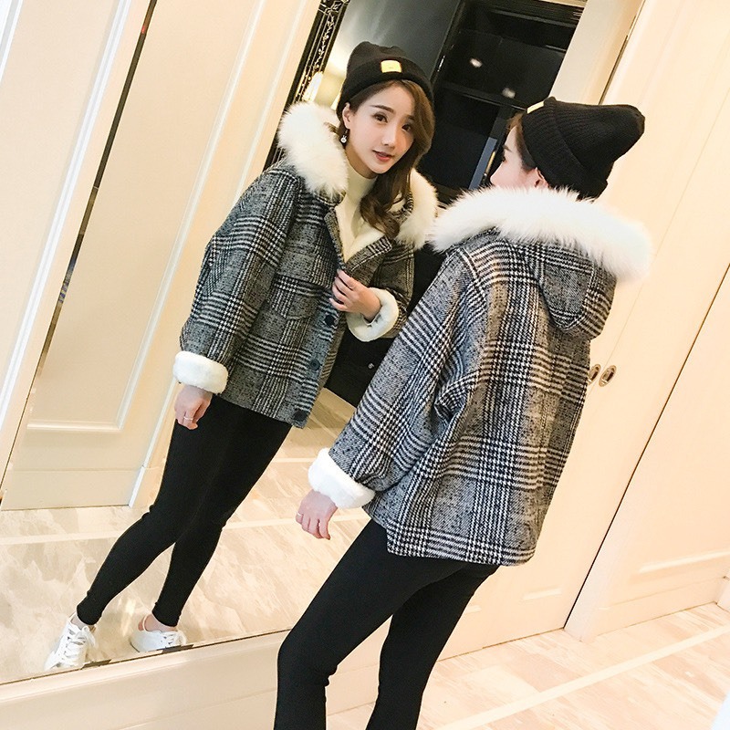 Áo dạ lót lông cừu siêu ấm xinh thích hợp cho mùa đông