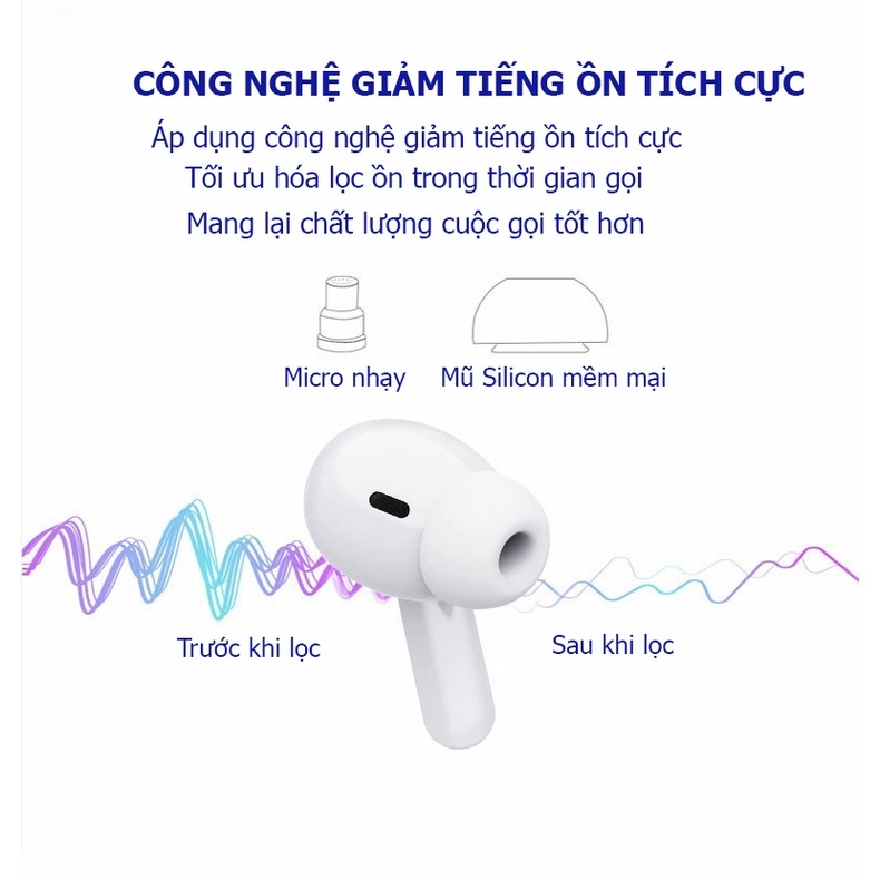 Tai Nghe Bluetooth Không Dây Pro 2, Pro1, AlP2, AlP3 Pin 6h Định Vị Đổi Tên Mic Đàm Thoại Pop Up Chính Hãng TECHMALL