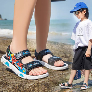Giày Sandal Bé Trai Đi Học Đi Chơi Dép Quai Hậu Xăng Đan Siêu Nhân