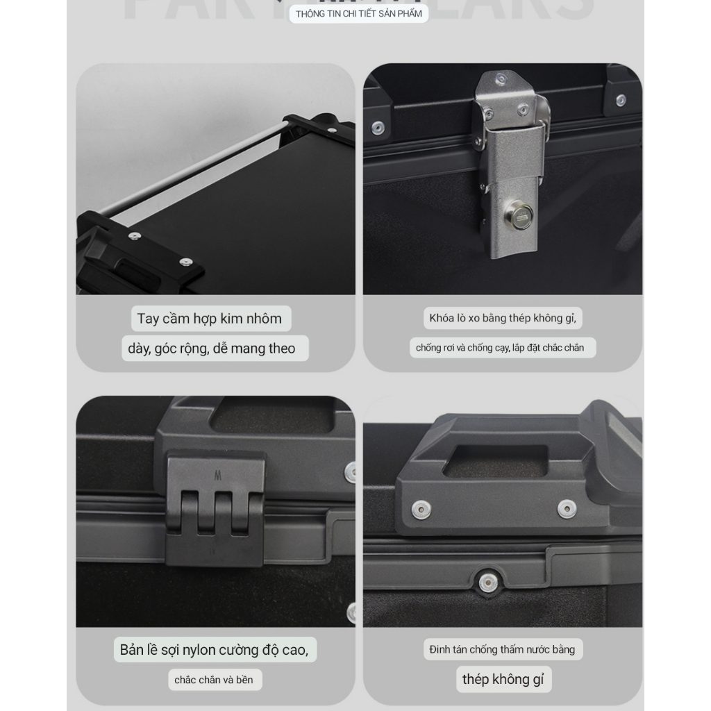 Thùng nhôm xe máy 65L S-ADV SADV aluminum top case