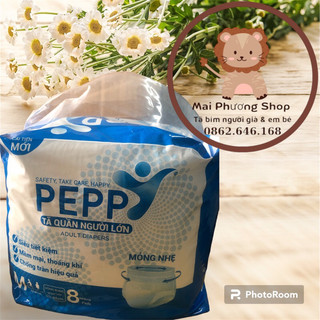 Tã/bỉm quần người lớn peppy mỏng nhẹ m8/l7