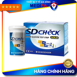 Hộp 50 Que Thử Đường Huyết SD Check Gold Công Nghệ Mạ Vàng Định Dạng Laser