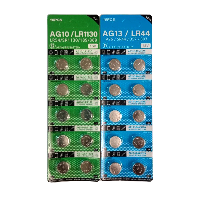 Pin cúc áo ALKALINE 1,5V- Pin AG13/LR44-Pin AG10/LR1130-Pin đồ chơi