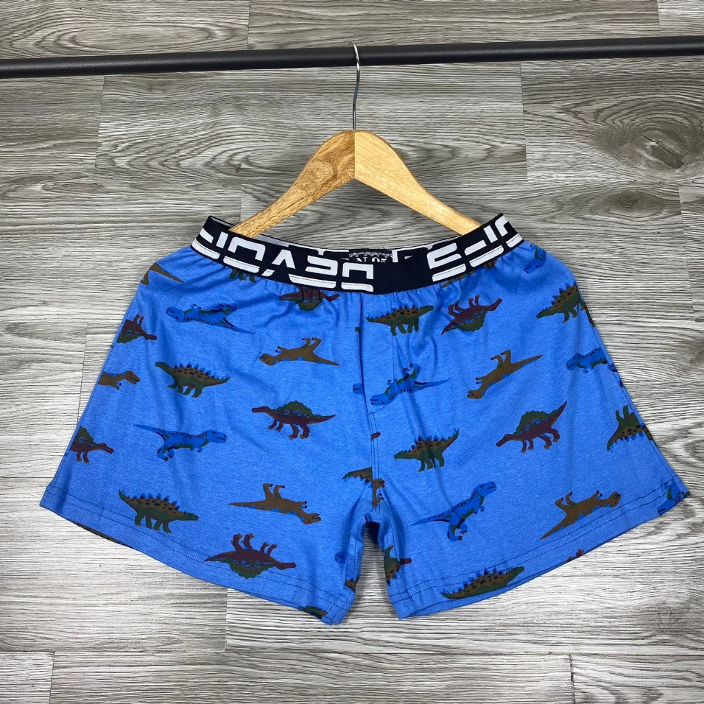 Quần đùi ngủ nam mặc nhà lưng chun chất cotton họa tiết 40-90kg