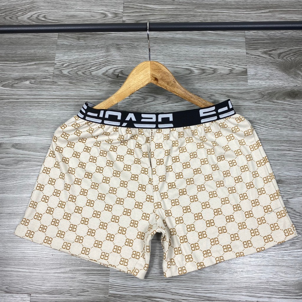 Quần đùi ngủ nam mặc nhà lưng chun chất cotton họa tiết 40-90kg