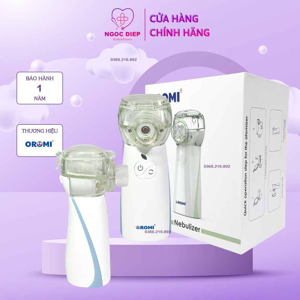 Máy xông khí dung cầm tay OROMI LT-N200 - Xông mũi họng cầm tay siêu âm không tiếng ồn cao cấp