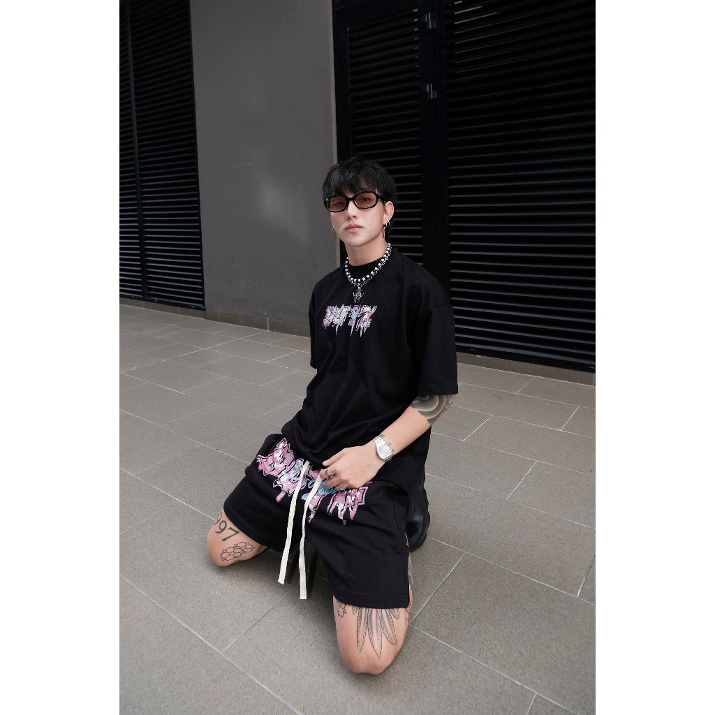 Quần Short Unisex Dragon Pink Short Nỉ Chân Cua , Thiết Kế Độc Quyền, Hình In DTG - Dragon Boyz Brand Chính Hãng