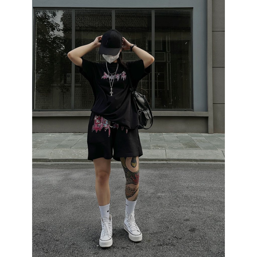 Quần Short Unisex Dragon Pink Short Nỉ Chân Cua , Thiết Kế Độc Quyền, Hình In DTG - Dragon Boyz Brand Chính Hãng