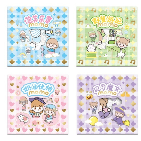 Aimilo - Nhãn dán sticker 100 tờ dễ thương cho bé, đồ văn phòng phẩm, đồ dùng học tập dễ thương (giao hàng ngẫu nhi