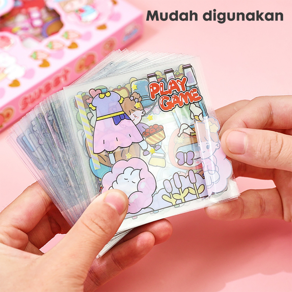 - Nhãn dán sticker 100 tờ dễ thương cho bé, nhãn dán dễ thương, đồ văn phòng phẩm