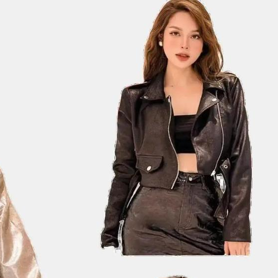 ÁO KHOÁC DA LỘN DÁNG NGẮN - A70