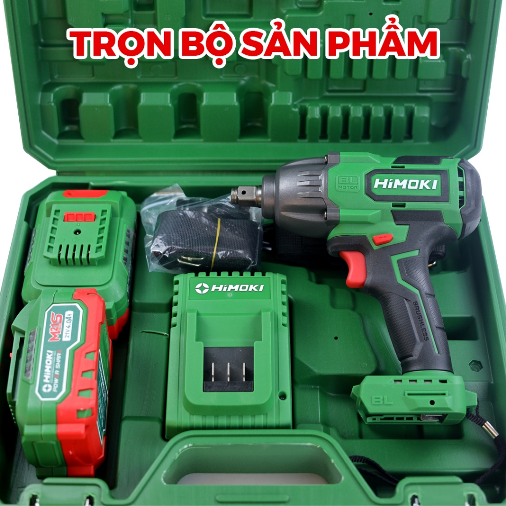 Máy siết bulong Himoki HM-IW700N Có Búa Không Chổi Than-Máy Văn Ốc Ô Tô, Xe Tải lớn 36mm Dòng Compact