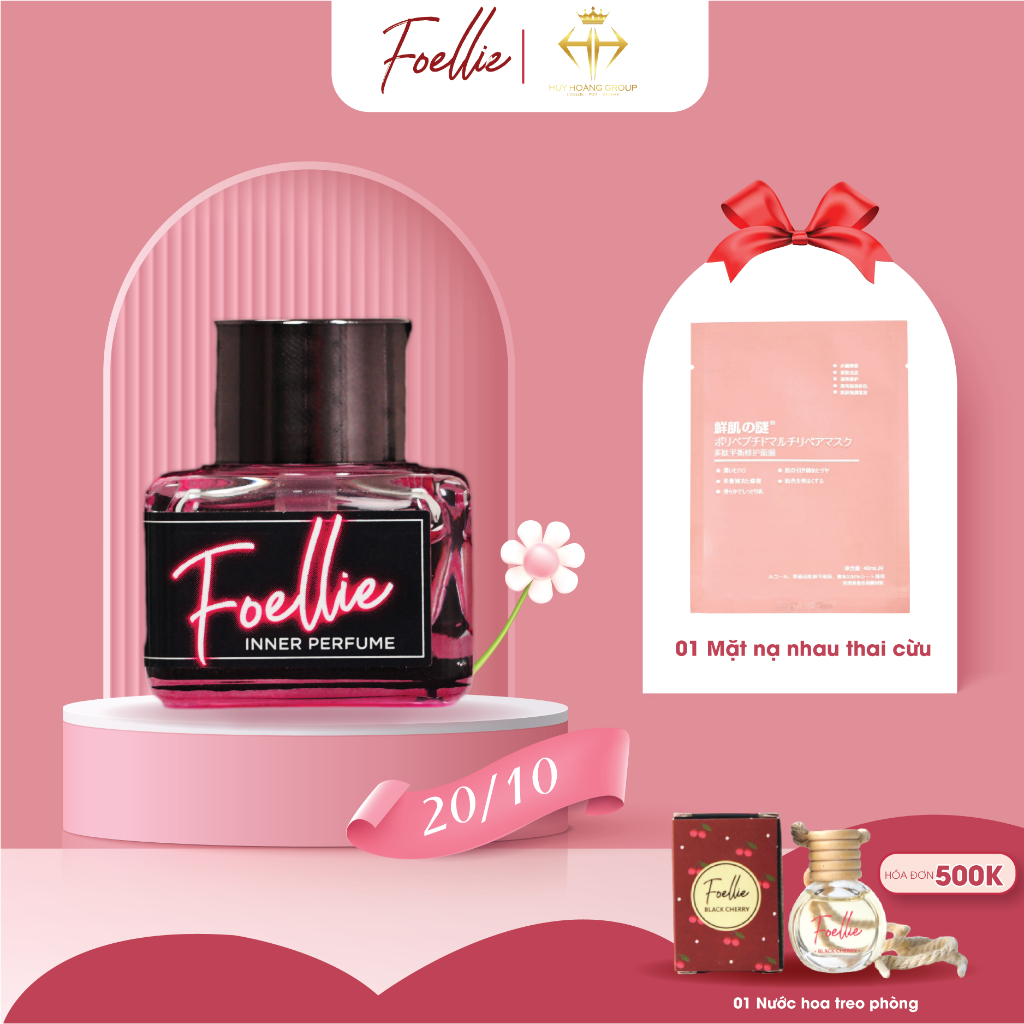 Nước hoa vùng kín Foellie Eau De Innerb Perfume Noir Hàn Quốc chính hãng hương thơm ngọt ngào sang chảnh 5ml