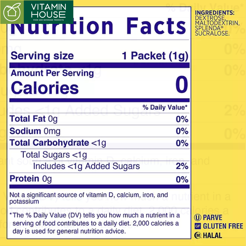 Thùng 1000 Gói Đường Ăn Kiêng Splenda Mỹ- Vitamin House