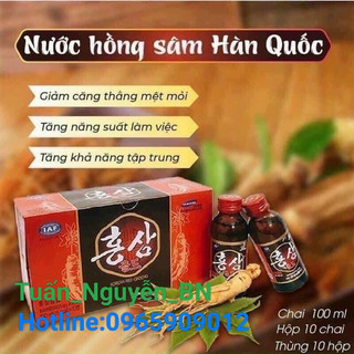 COMBO NƯỚC HỒNG SÂM ĐÓNG CHAI HÀN QUỐC ( CHAI 100ML)