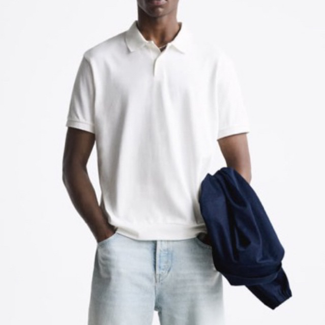 Áo polo màu trắng Zara authentic size S