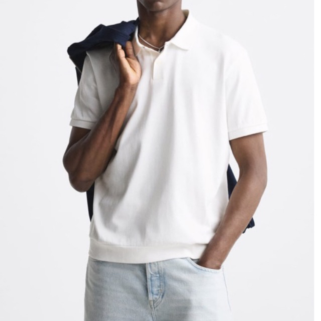 Áo polo màu trắng Zara authentic size S