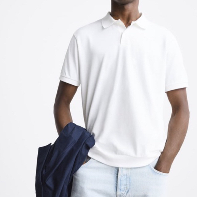 Áo polo màu trắng Zara authentic size S