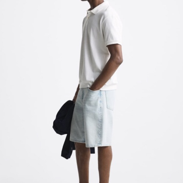 Áo polo màu trắng Zara authentic size S