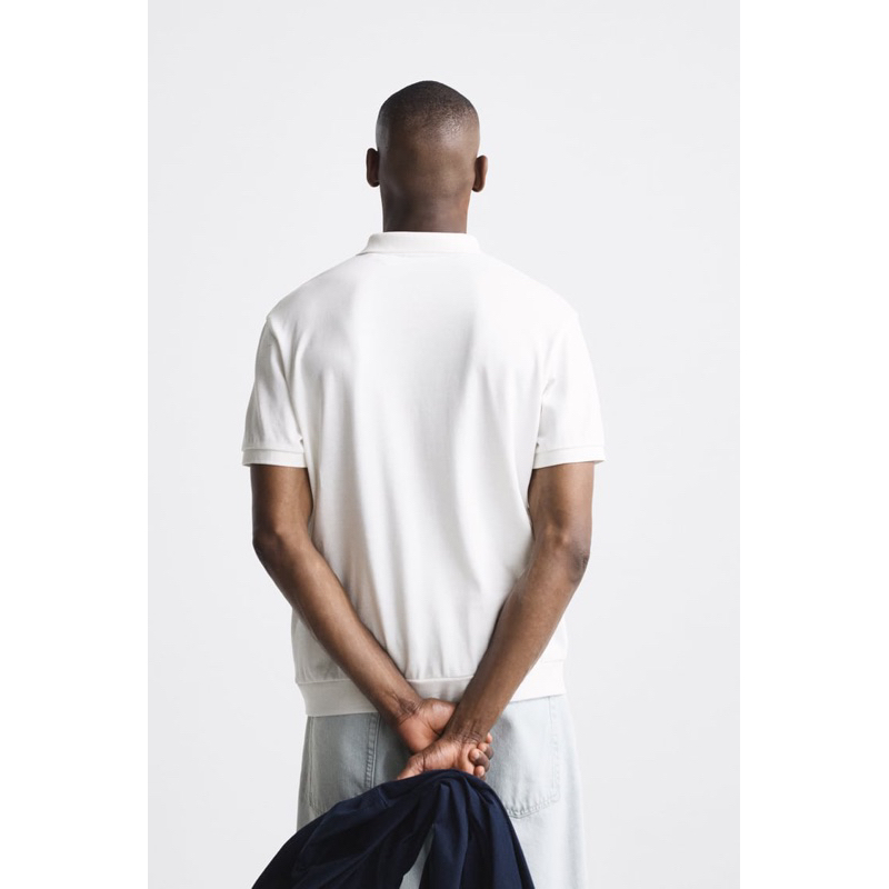 Áo polo màu trắng Zara authentic size S