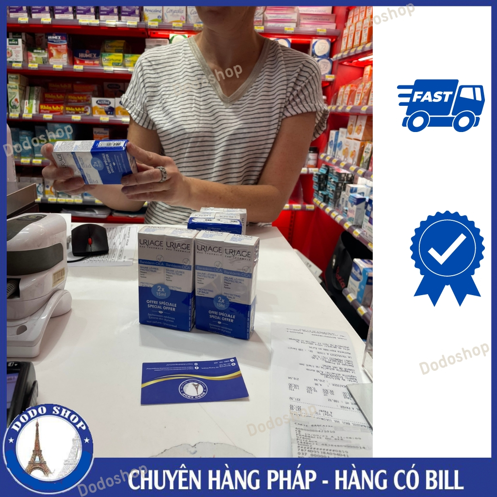 Son dưỡng môi Uriage dạng tub kem 15ml của Pháp dành cho môi khô, nứt nẻ_Dodoshop