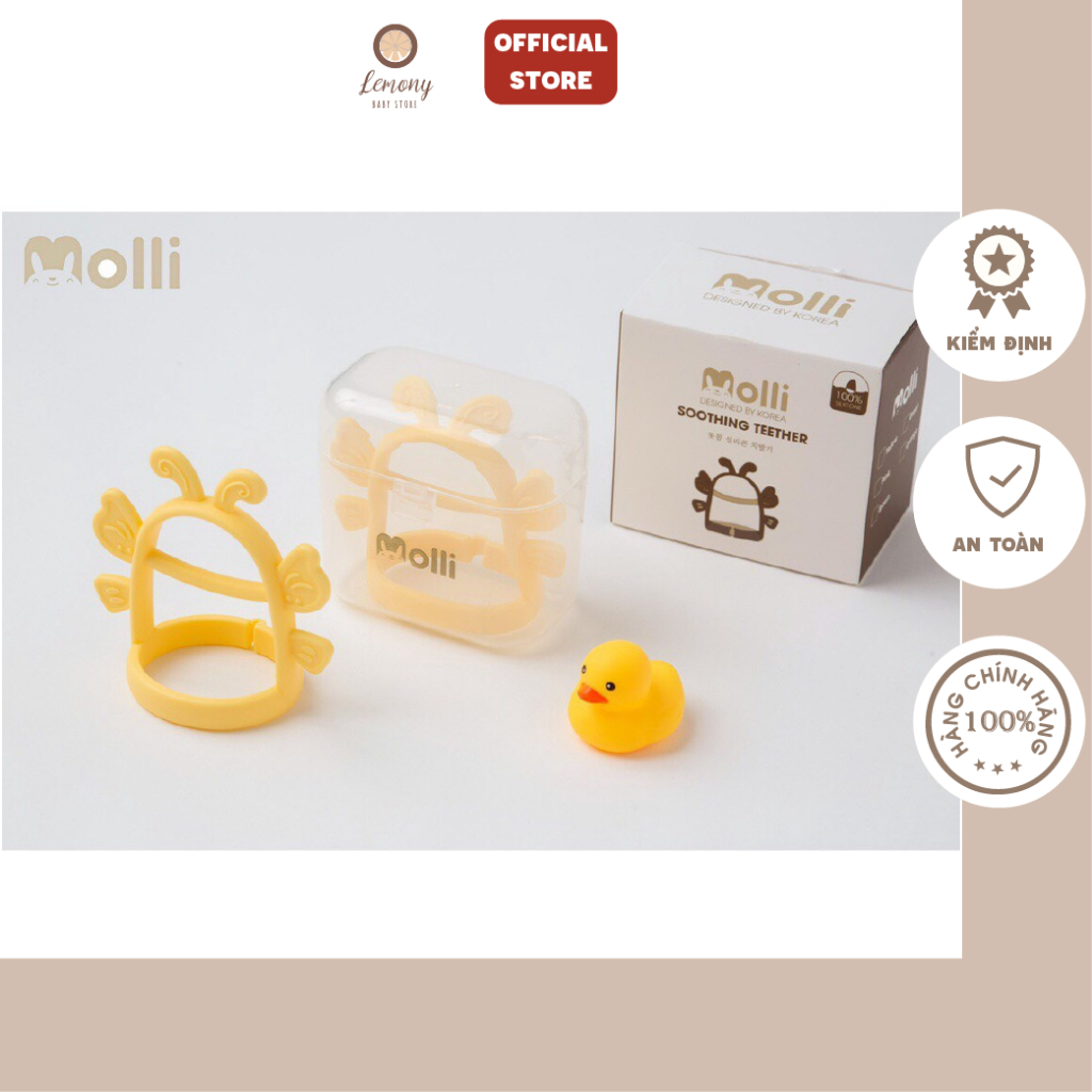 Gặm nướu MOLLI - Gặm nướu silicone siêu mềm cho bé - Lemony