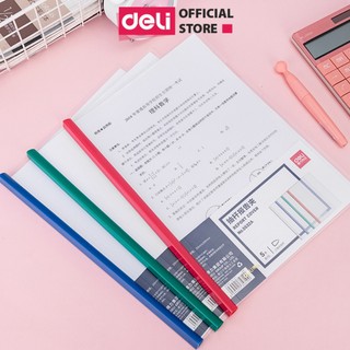 File đựng tài liệu gáy rút Deli bìa trong kẹp tài liệu, giấy tờ, hồ sơ tiện lợi cho học sinh, văn phòng phẩm