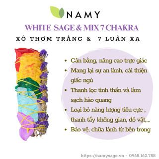 Lá xô thơm 7 l.xa - chakra sage - thảo mộc xông nhà- white sage lá xô thơm trắng