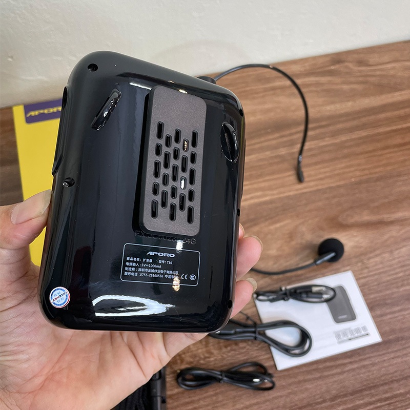 Máy trợ giảng không dây Aporo T30 dòng mic sóng 2.4g xuyên tường - Bluetooth V5.0 - USB - Thẻ nhớ TF - Đài FM - Cổng AUX