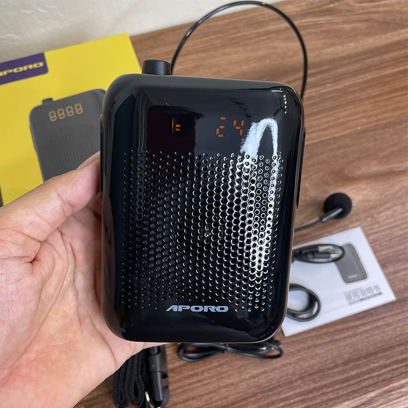 Máy trợ giảng không dây Aporo T30 dòng mic sóng 2.4g xuyên tường - Bluetooth V5.0 - USB - Thẻ nhớ TF - Đài FM - Cổng AUX