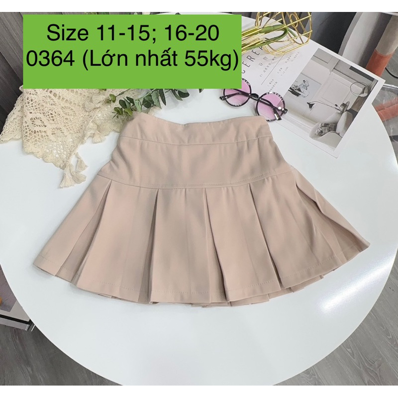 CHÂN VÁY XẾP LY BÉ GÁI SIZE TO
