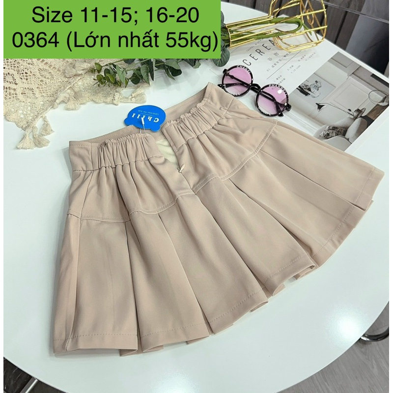 CHÂN VÁY XẾP LY BÉ GÁI SIZE TO