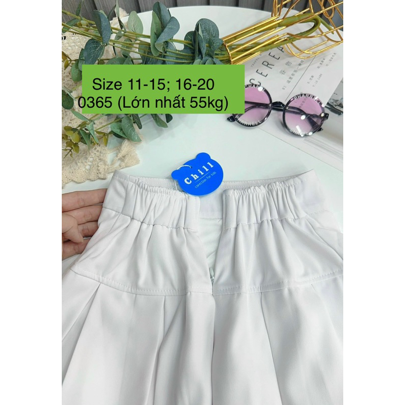 CHÂN VÁY XẾP LY BÉ GÁI SIZE TO