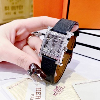 Đồng hồ nữ hermes cao cấp - dây da xịn