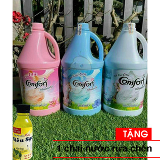 Nước xả vải Thái Lan hương ComFORF 3800ml - Lưu hương Tặng 1 chai nước rửa chén hương chanh