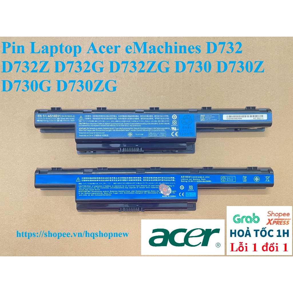 ⚡️ Pin Laptop Acer eMachines D732 D732Z D732G D732ZG D730 D730Z D730G D730ZG